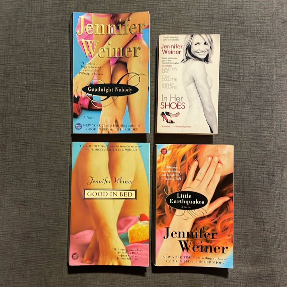 Four softcover books by Jennifer Weiner